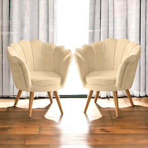 Kit 2 Poltrona Decorativa Pétala Zinn Moveis -  Veludo