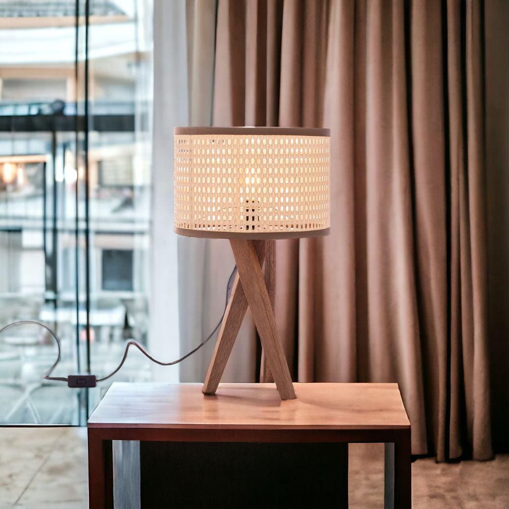 Abajur De Mesa Modelo Paris Com Cúpula Indiana Trabalhada Pés Em Madeira Maciça