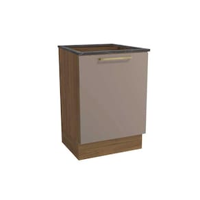 Balcão De Cozinha Botanic M629 1 Porta 60cm P/ Cooktop Nogueira/fendi/cinzel