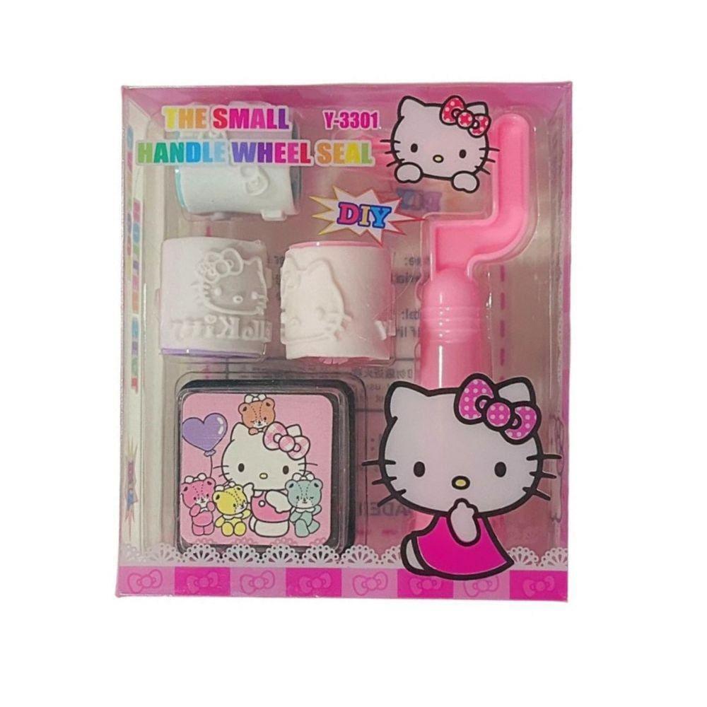 Kit Carimbo Roller Estampa Desenho DIY Colorido Unicórnio Hello Kitty Carimbeira Unidade | Fofo | Kwaii