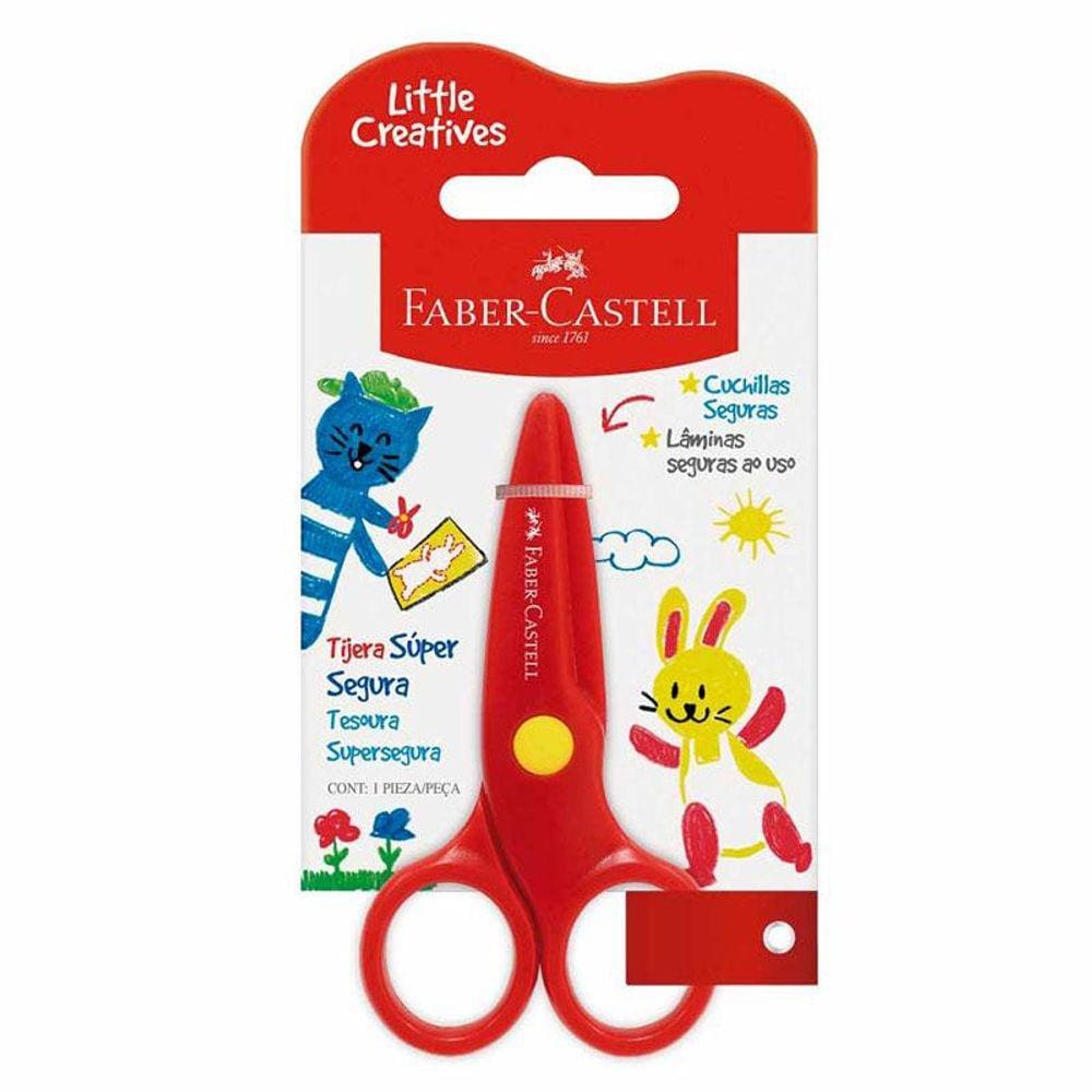 Tesoura escolar Little Creatives Vermelha - Faber-Castell