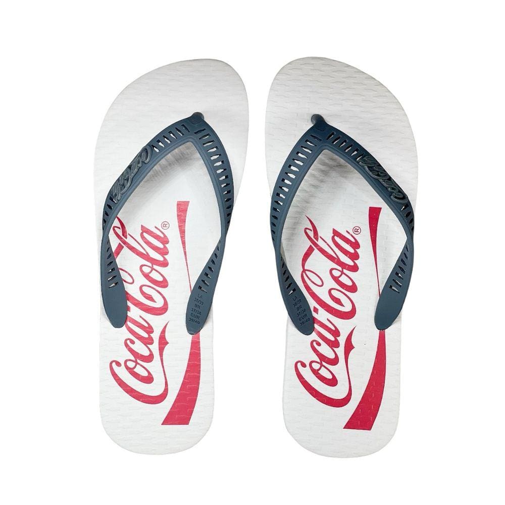 Chinelo Coca-Cola Lucky Masculino Branco Marinho
