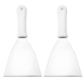 Kit 2 Espátulas Inox Retas Lanche Chapeira Cozinha