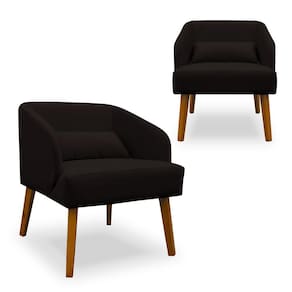 Kit 02 Poltronas Decorativa Virgínia Veludo Marrom - Montanaris Decor