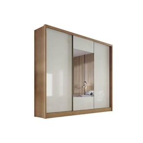 Guarda Roupa Casal 3 Portas E 4 Gavetas Arezzo Plus Freijo Cumaru C/ Fendi - Novo Horizonte