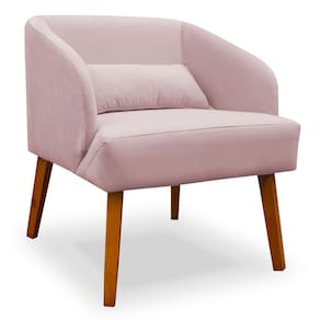 Poltrona Decorativa Virgínia Veludo Rosê - Montanaris Decor
