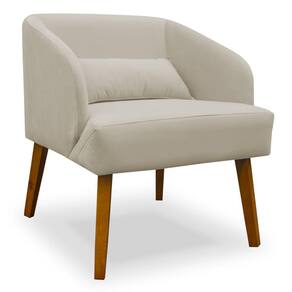 Poltrona Decorativa Virgínia Veludo Bege - Montanaris Decor