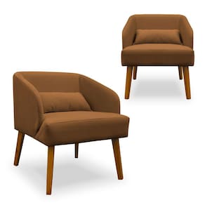 Kit 02 Poltronas Decorativa Virgínia Veludo Terracota - Montanaris Decor
