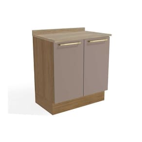 Balcão De Cozinha Botanic M623 C/ 2 Portas C/tampo - Kappesberg Nogueira/fendi/nogueira - Kappesberg