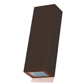 Arandela Quadra l4,2cm c3,2cm a12cm 1xled Integrado 5w 3000k 150lm Ip65 Marrom