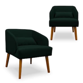 Kit 02 Poltronas Decorativa Virgínia Veludo Verde - Montanaris Decor