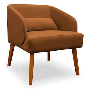 Poltrona Decorativa Virgínia Veludo Terracota - Montanaris Decor