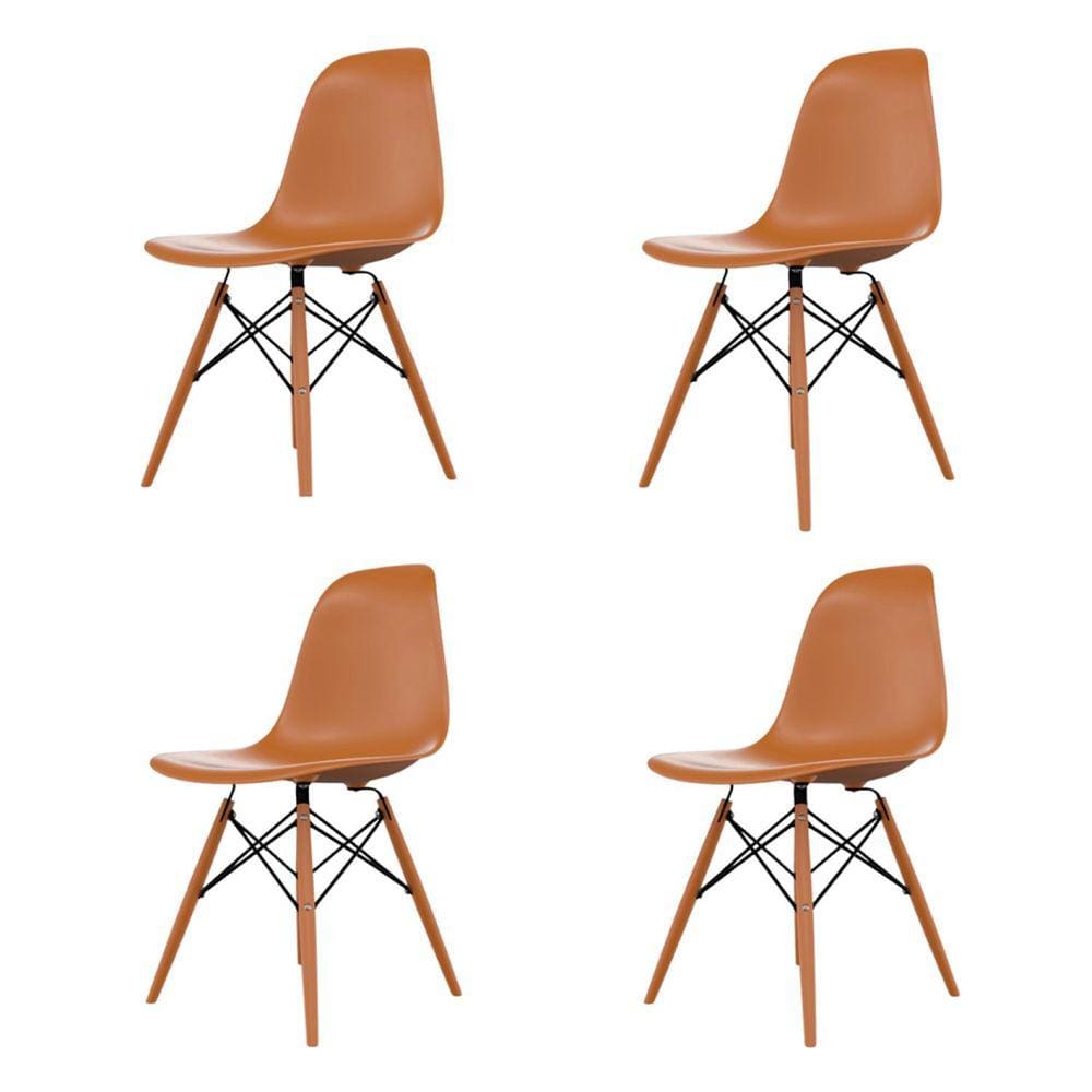 Cadeira para Sala de Jantar Eames Pp Dsw Inj Tangerina