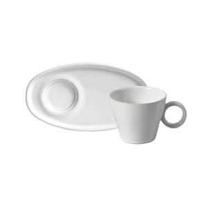 6 Xícaras Café 110ml Pires Oval Neo New White Porto Brasil