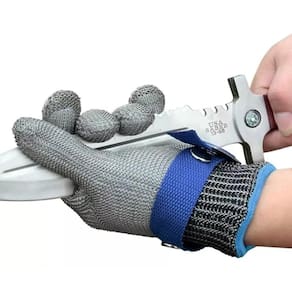 Kit 4 Luvas GG açougueiro malha aço proteção segurança