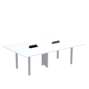 Mesa Reunião 320cm X 140cm Mrcpb3214 Branco/Cinza