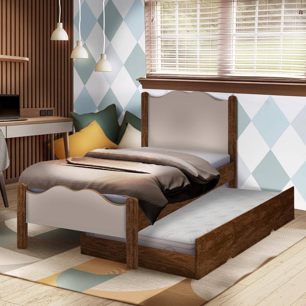 Bicama Solteiro 100% MDF Âmbar Off White Sierra Shop JM - Off White