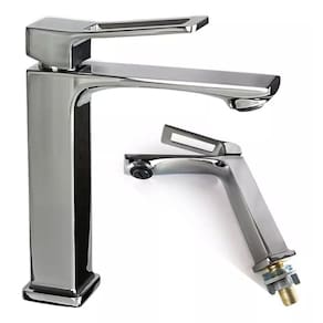 Torneira Bica Banheiro Lavabo Cromada Cuba Alta Moderna Luxo