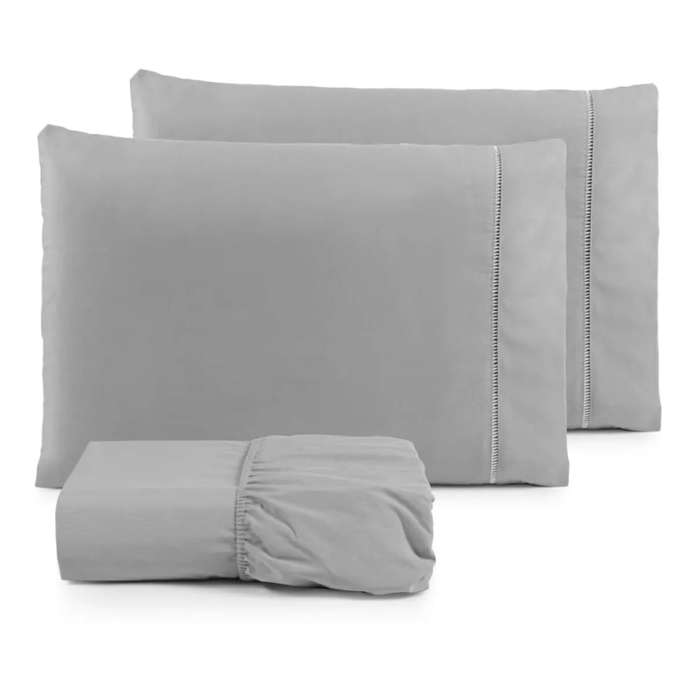 Jogo de Lençol Queen 4 Pçs Ponto Palito 400 Fios Hotel