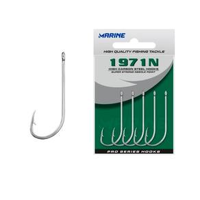 Anzol Pesca Marine Sports 1971N Acabamento em Nickel Cartela Nº9/0 Com 10 Peças