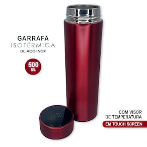 Garrafa Térmica Squeeze Até 24 Horas Com Medidor Tempratura
