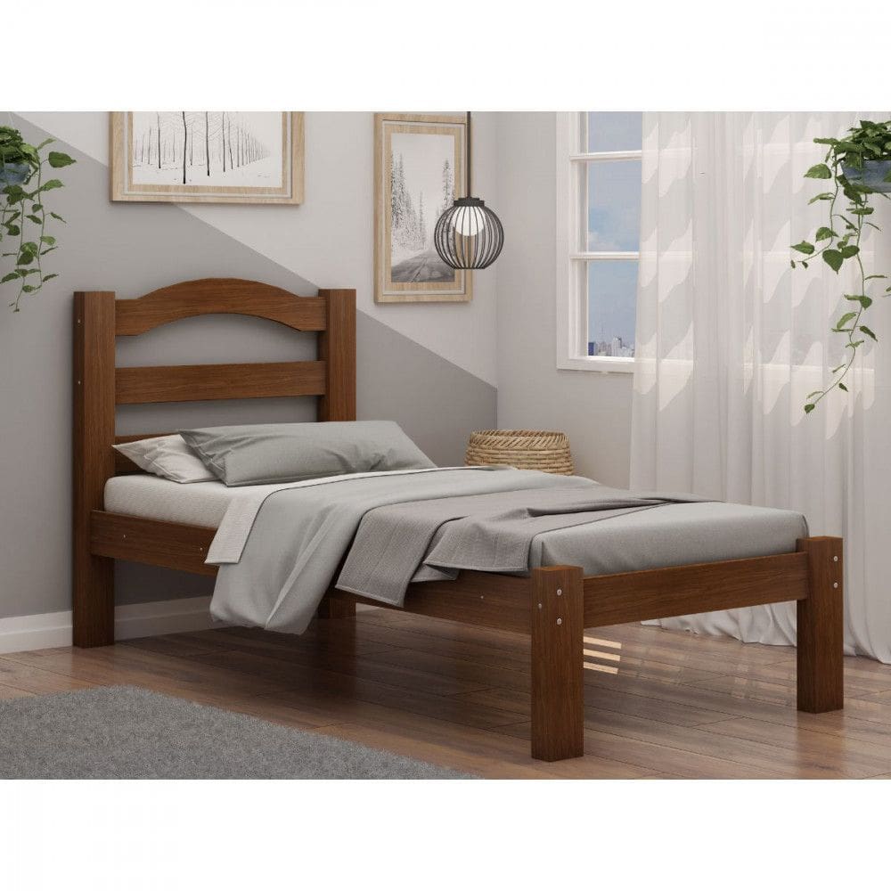 Cama Solteiro Robusta Para Colchão de 88cm Arauna - Marrom