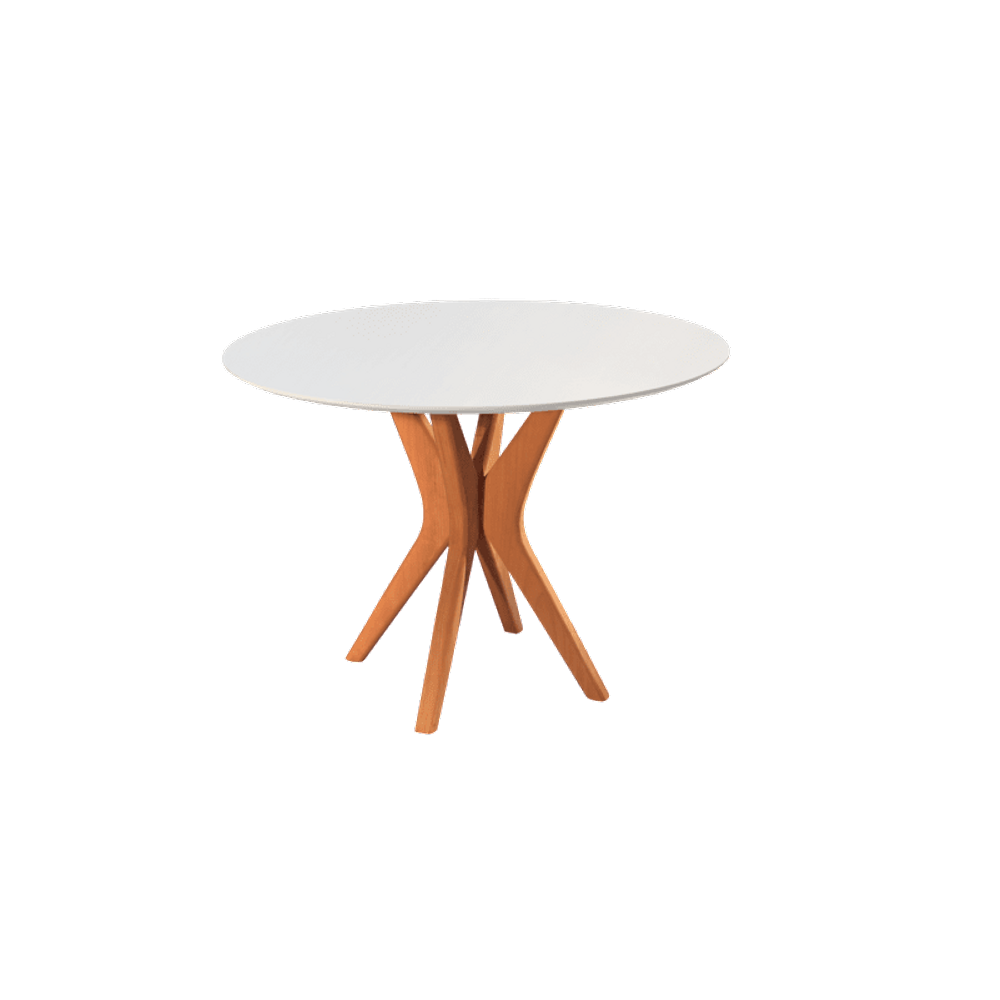 Mesa de Jantar Redonda com Vidro 1,10m - Genebra - Star Móveis