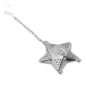 Infusor De Cha Formato Estrela Com Corrente Inox