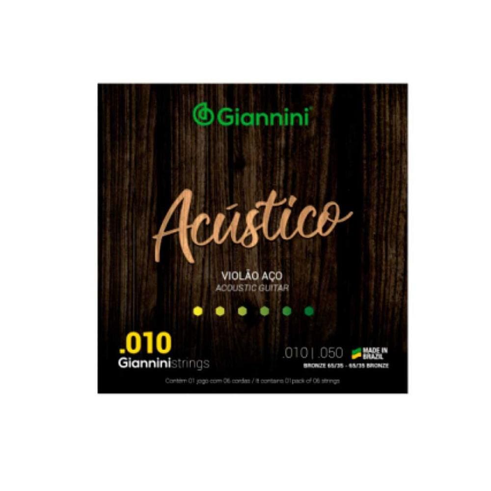 Encordoamento Giannini P/violão Aço Bronze 65/35 0.010&quot; Geswam [F108]