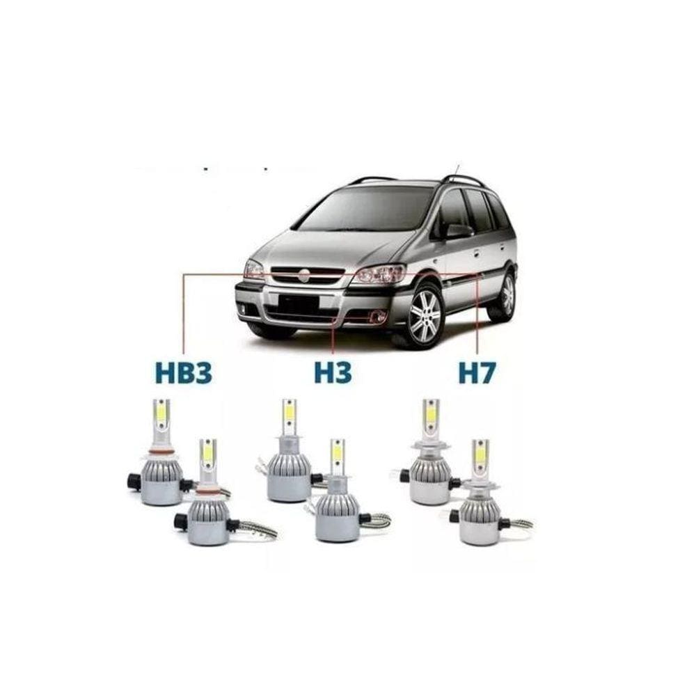 Kit Super Led Zafira Farol Alto Baixo Milha