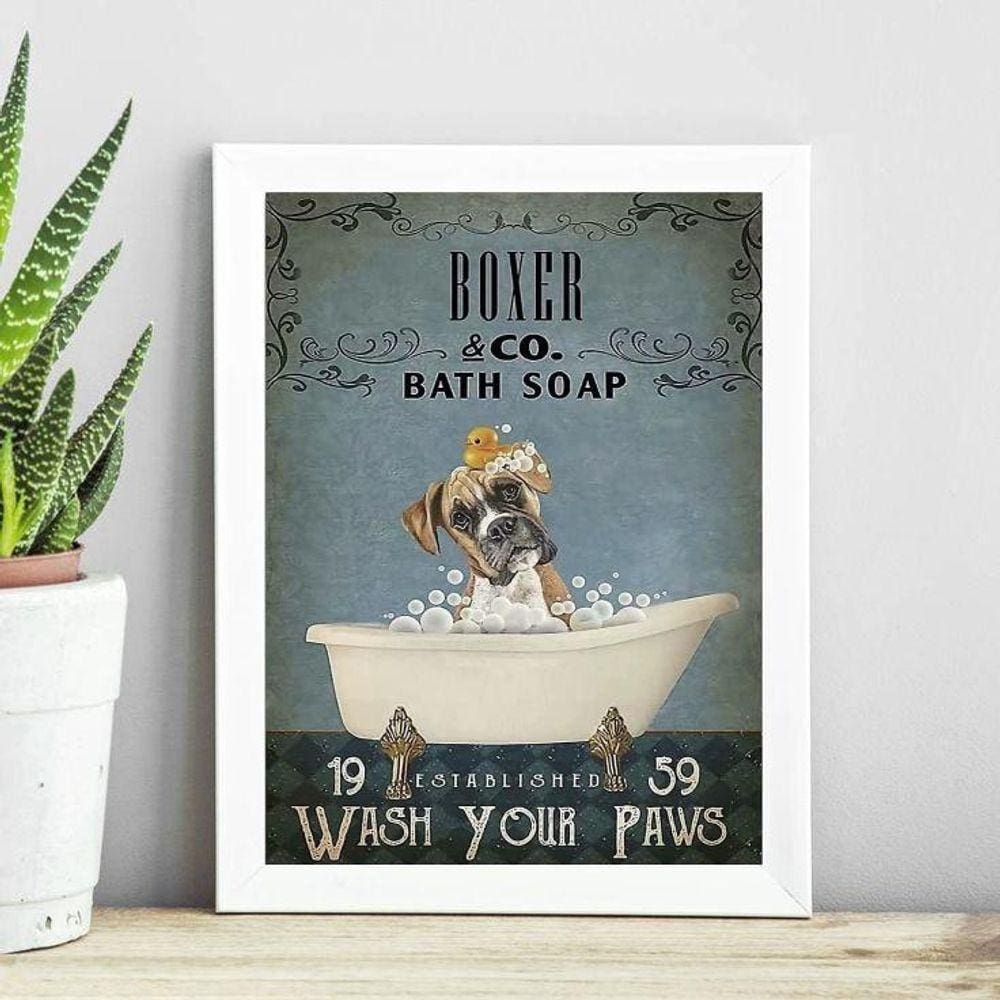 Quadro Vintage Banheiro Boxer 33X24Cm