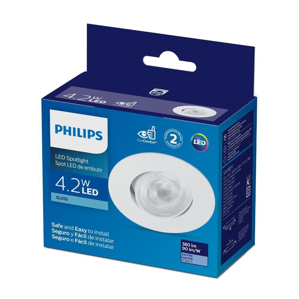 Philips Spot Integrado Led EMB redondo 4,2W BR fria 6500K BV