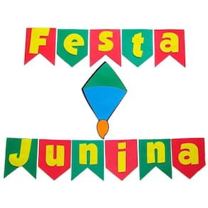 Varal Festa Junina Bandeirinha São João Decoração Desenhado