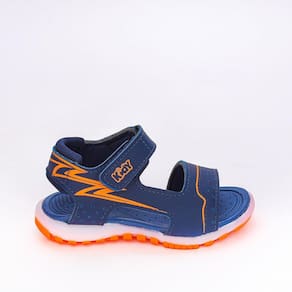 Sandália Papete Masculina Led Kidy Marinho e Laranja Neon