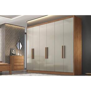 Guarda Roupa Casal 6 Portas E 8 Gavetas Rizon Plus Freijo Cumaru C- Fendi - Novo Horizonte