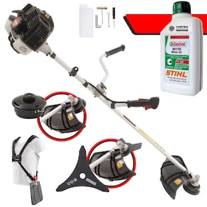 Roçadeira Alta Performance Com ÓLEO STIHL KW43-LE Kawashima 43cc 1,7HP Faca 3 Pontas e Carretel Ideal na Manutenção de Jardins e Gramados