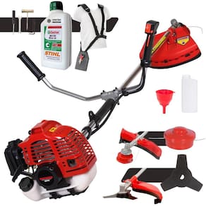 Roçadeira À Gasolina Kawashima KW43-L 2T 43cc 1,7HP Modelo Completo C/ Lâmina, Carretel e Cinto de Sustentação Duplo + ÓLEO CASTROL STIHL 2T