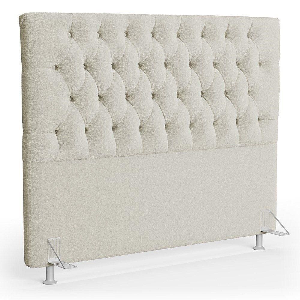 Cabeceira Casal Queen Cama Box 160cm Cristal C16 Bouclê Bege - Mpozenato