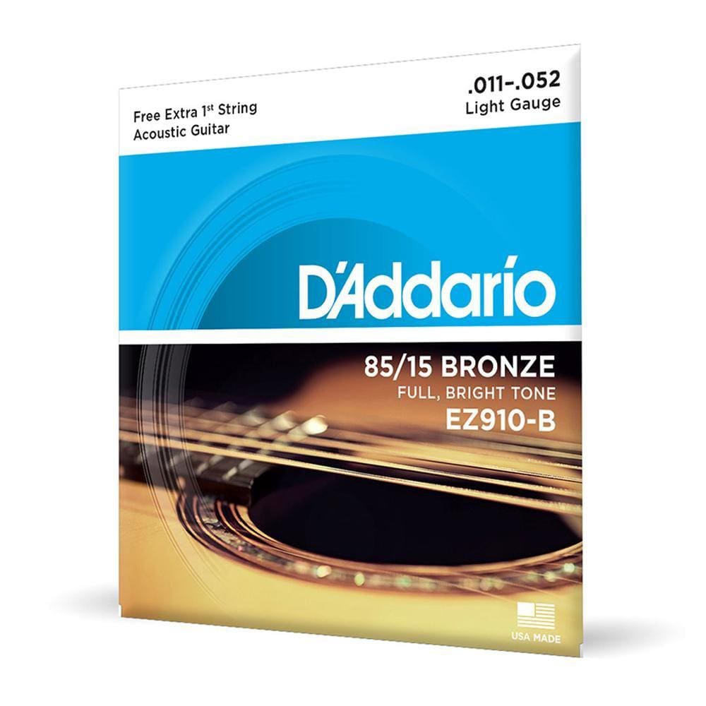 Encordoamento Violão Aço 11-52 Corda Extra D Addario EZ910-B [F035]