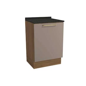Módulo Cozinha Kappesberg Botanic Balcão Botanic M629 1 Porta C-tampo 60cm Nogueira-fendi-preto Brilho - Kappesberg