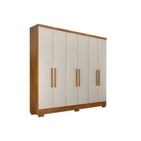 Guarda Roupa Solteiro 6 Portas E 4 Gavetas C-pés Milly Freijo Cumaru C- Fendi - Novo Horizonte