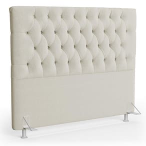 Cabeceira Casal King Cama Box 195cm Cristal C16 Bouclê Bege - Mpozenato