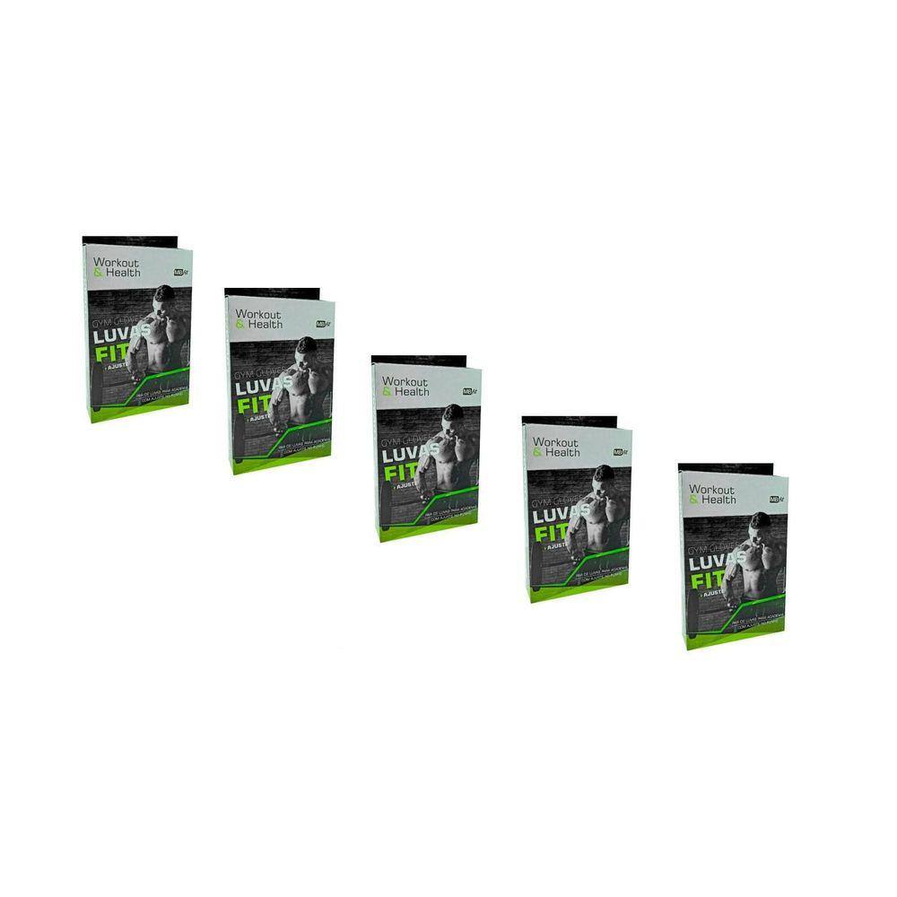 Kit 5 Luva Academia Feminina Masculina Grip Ajustável Mbfit