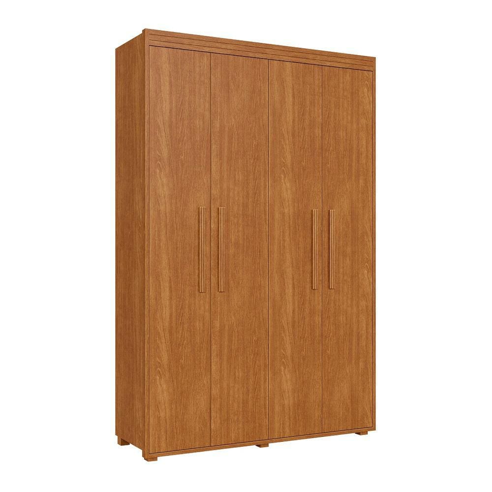 Guarda Roupa Casal 4 Portas Milão Cama Fenix Montagem Fácil
