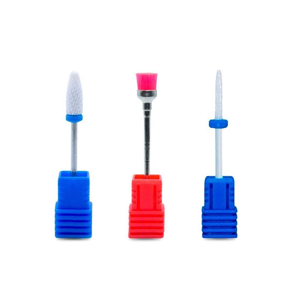 Kit 2 Brocas De Cerâmica Unhas De Gel + 1 Broca De Limpeza