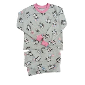 Pijama infantil de inverno manga longa feminino quentinho moletinho flanelado 6 a 12 anos