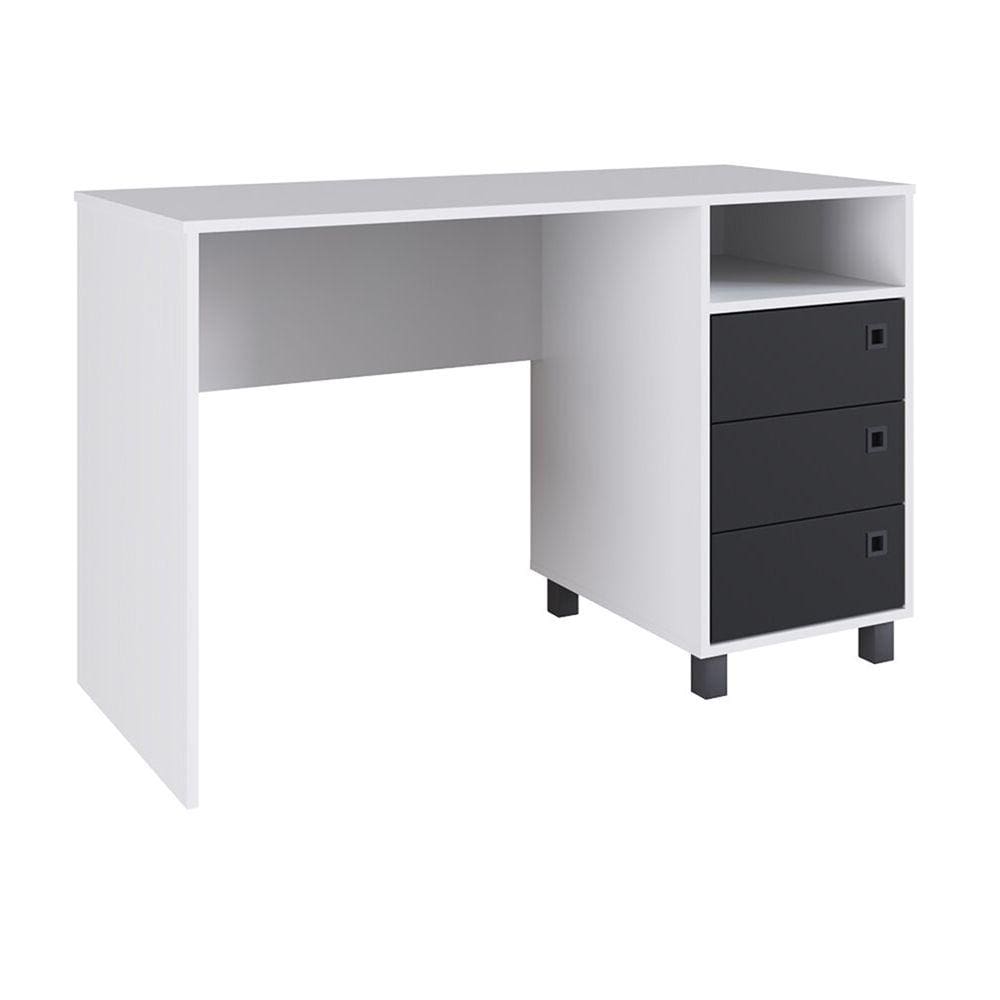 Mesa Gaveteiro Orlando - Branco/Preto