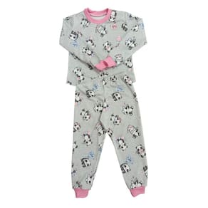 Pijama infantil feminino manga longa inverno quentinho moletinho flanelado por dentro 0 a 4 anos