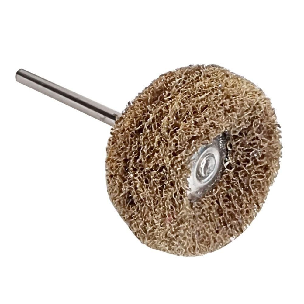 Escova Polir 25Mm Nylon Grão 120 Haste 2.35Mm Micro Retífica