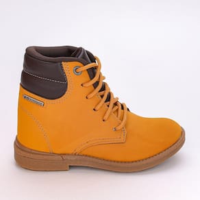 Bota Coturno Infantil Kidy Walk Cano Médio Comfort Mostarda